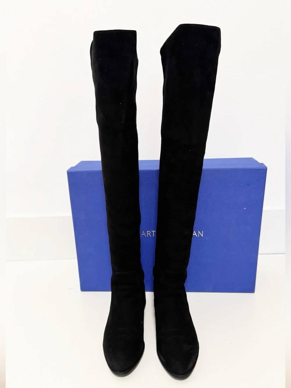 Stuart Weitzman FIFO Over-the-Knee 5050 stretch Boots, Black, Suede SIZE 6